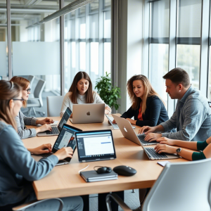 colaboradores en una reunión