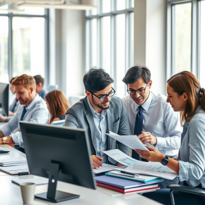 colaboradores frente a una reunión