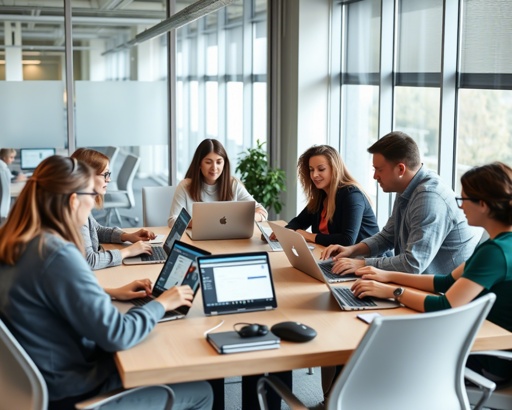 colaboradores en una reunión
